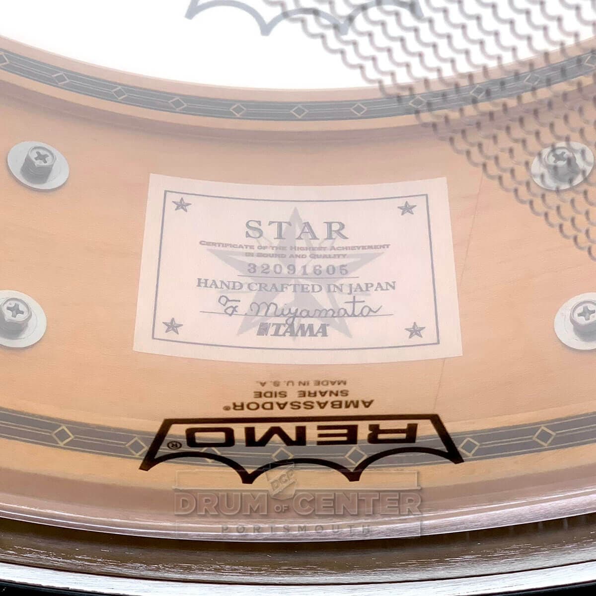 Tama Star Maple Snare Drum with Inside and Outside Inlay 14x5.5 Gloss Natural Curly Maple